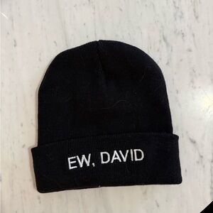 Schitt’s Creek Black Beanie with 'EW, DAVID' Embroidery